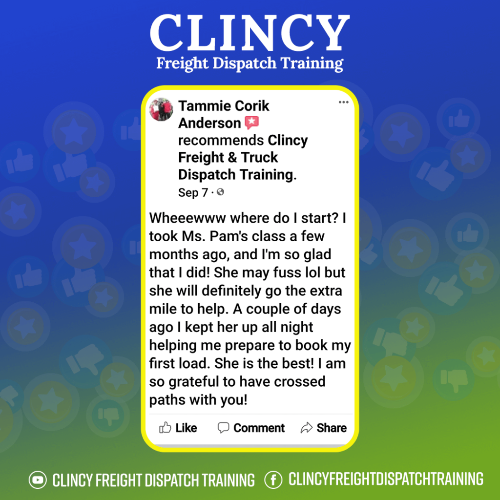 Post 03 11 - Clincy Freight Dispatch Training